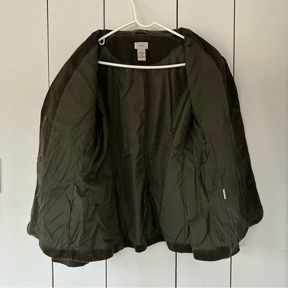 VTG LL Bean Corduroy Blazer Jacket Sz 12 Olive Green - Picture 8 of 8